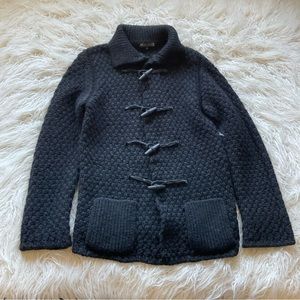 Brian Dales Extrafine Merino Wool Toggle Cardigan Sweater